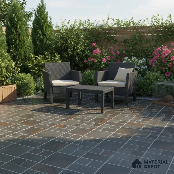 Parking Floor Tile TL 07563 Quiet Alloy | 16 x 16 inch | Anti Skid Matte Finish Heavy Duty Vitrified Tile - 12 mm | Suitable For High Traffic Areas, Terrace, Balcony | Pattern Alignment May Vary | 2-3 mm Spacer is Mandatory
