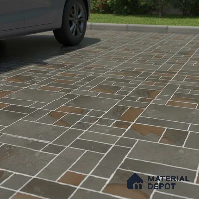Parking Floor Tile TL 07563 Quiet Alloy | 16 x 16 inch | Anti Skid Matte Finish Heavy Duty Vitrified Tile - 12 mm | Suitable For High Traffic Areas, Terrace, Balcony | Pattern Alignment May Vary | 2-3 mm Spacer is Mandatory