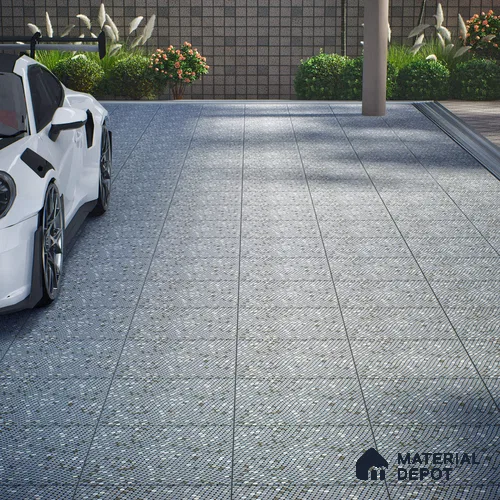 Parking Floor Tile TL 07564 Phantom Veil | 16 x 16 inch | Anti Skid Matte Finish Heavy Duty Vitrified Tile - 12 mm | Suitable For High Traffic Areas, Terrace, Balcony | Pattern Alignment May Vary | 2-3 mm Spacer is Mandatory