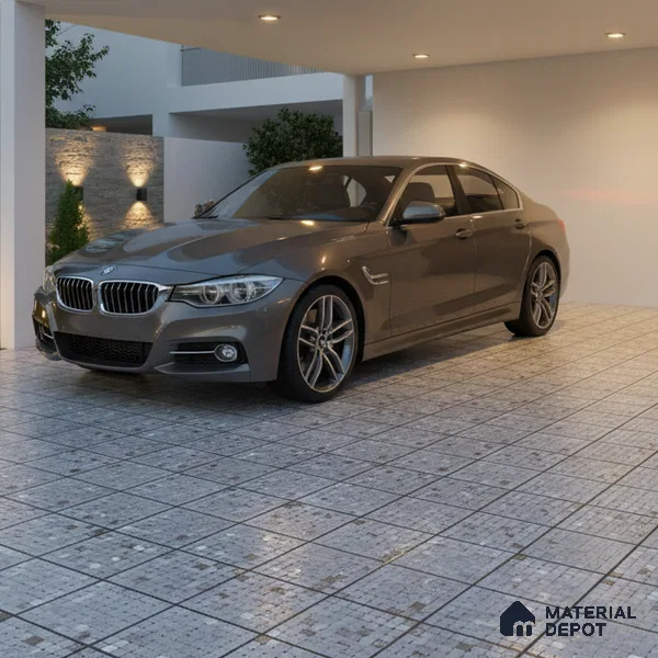 Parking Floor Tile TL 07564 Phantom Veil | 16 x 16 inch | Anti Skid Matte Finish Heavy Duty Vitrified Tile - 12 mm | Suitable For High Traffic Areas, Terrace, Balcony | Pattern Alignment May Vary | 2-3 mm Spacer is Mandatory