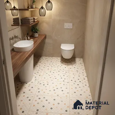 Parking Floor Tile TL 07565 Ivory Whisper | 16 x 16 inch | Anti Skid Matte Finish Heavy Duty Vitrified Tile - 12 mm | Suitable For High Traffic Areas, Terrace, Balcony | Pattern Alignment May Vary | 2-3 mm Spacer is Mandatory