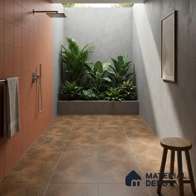 Parking Floor Tile TL 07566 Bronzed Earth | 16 x 16 inch | Anti Skid Matte Finish Heavy Duty Vitrified Tile - 12 mm | Suitable For High Traffic Areas, Bathroom, Balcony | Pattern Alignment May Vary | 2-3 mm Spacer is Mandatory