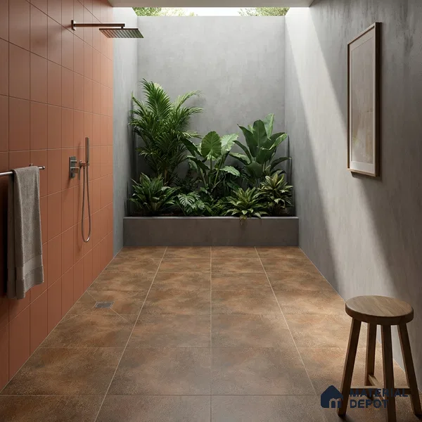 Parking Floor Tile TL 07566 Bronzed Earth | 16 x 16 inch | Anti Skid Matte Finish Heavy Duty Vitrified Tile - 12 mm | Suitable For High Traffic Areas, Bathroom, Balcony | Pattern Alignment May Vary | 2-3 mm Spacer is Mandatory