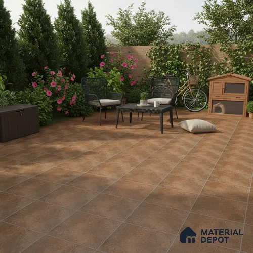 Parking Floor Tile TL 07566 Bronzed Earth | 16 x 16 inch | Anti Skid Matte Finish Heavy Duty Vitrified Tile - 12 mm | Suitable For High Traffic Areas, Bathroom, Balcony | Pattern Alignment May Vary | 2-3 mm Spacer is Mandatory