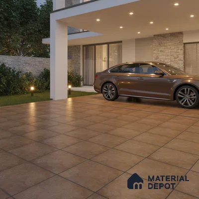 Parking Floor Tile TL 07566 Bronzed Earth | 16 x 16 inch | Anti Skid Matte Finish Heavy Duty Vitrified Tile - 12 mm | Suitable For High Traffic Areas, Bathroom, Balcony | Pattern Alignment May Vary | 2-3 mm Spacer is Mandatory