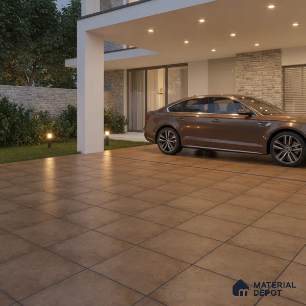 Parking Floor Tile TL 07566 Bronzed Earth | 16 x 16 inch | Anti Skid Matte Finish Heavy Duty Vitrified Tile - 12 mm | Suitable For High Traffic Areas, Bathroom, Balcony | Pattern Alignment May Vary | 2-3 mm Spacer is Mandatory