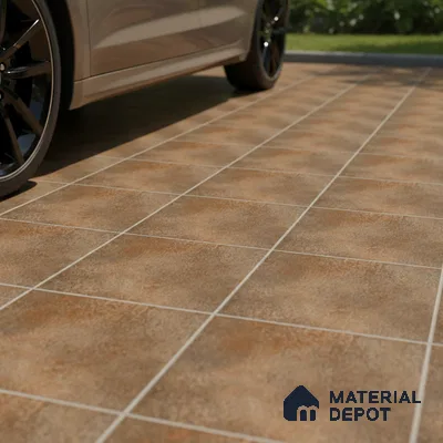 Parking Floor Tile TL 07566 Bronzed Earth | 16 x 16 inch | Anti Skid Matte Finish Heavy Duty Vitrified Tile - 12 mm | Suitable For High Traffic Areas, Bathroom, Balcony | Pattern Alignment May Vary | 2-3 mm Spacer is Mandatory