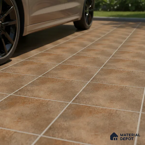 Parking Floor Tile TL 07566 Bronzed Earth | 16 x 16 inch | Anti Skid Matte Finish Heavy Duty Vitrified Tile - 12 mm | Suitable For High Traffic Areas, Bathroom, Balcony | Pattern Alignment May Vary | 2-3 mm Spacer is Mandatory