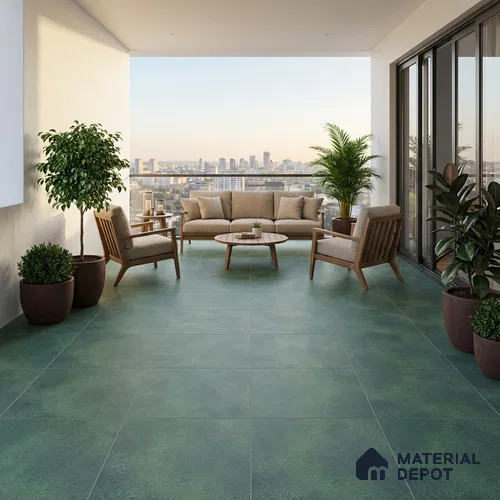 Parking Floor Tile TL 07567 Frostwave | 16 x 16 inch | Anti Skid Matte Finish Heavy Duty Vitrified Tile - 12 mm | Suitable For High Traffic Areas, Terrace, Balcony | Pattern Alignment May Vary | 2-3 mm Spacer is Mandatory