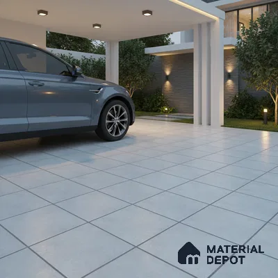 Parking Floor Tile TL 07568 Lunar Dust | 16 x 16 inch | Anti Skid Matte Finish Heavy Duty Vitrified Tile - 12 mm | Suitable For Bathroom, Terrace, Balcony | Pattern Alignment May Vary | 2-3 mm Spacer is Mandatory