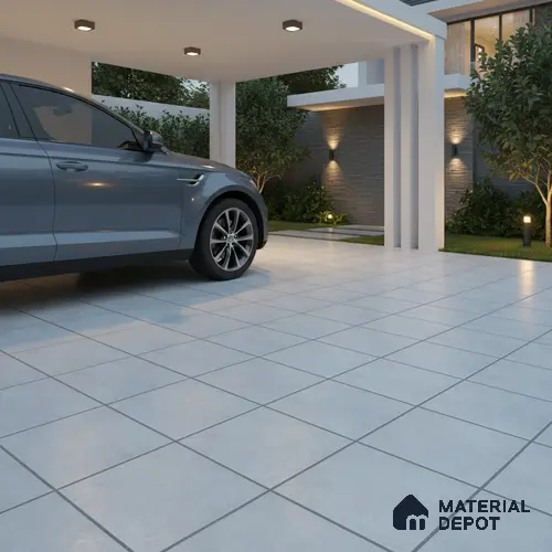 Parking Floor Tile TL 07568 Lunar Dust | 16 x 16 inch | Anti Skid Matte Finish Heavy Duty Vitrified Tile - 12 mm | Suitable For High Traffic Areas, Terrace, Balcony | Pattern Alignment May Vary | 2-3 mm Spacer is Mandatory