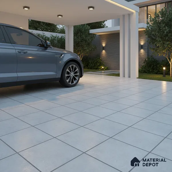 Parking Floor Tile TL 07568 Lunar Dust | 16 x 16 inch | Anti Skid Matte Finish Heavy Duty Vitrified Tile - 12 mm | Suitable For Bathroom, Terrace, Balcony | Pattern Alignment May Vary | 2-3 mm Spacer is Mandatory