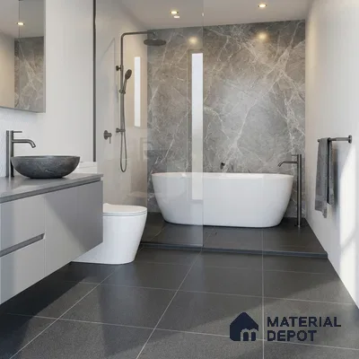 Parking Floor Tile TL 07569 Driftmetal | 16 x 16 inch | Anti Skid Matte Finish Heavy Duty Vitrified Tile - 12 mm | Suitable For High Traffic Areas, Bathroom, Balcony | Pattern Alignment May Vary | 2-3 mm Spacer is Mandatory