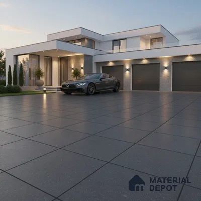 Parking Floor Tile TL 07569 Driftmetal | 16 x 16 inch | Anti Skid Matte Finish Heavy Duty Vitrified Tile - 12 mm | Suitable For High Traffic Areas, Bathroom, Balcony | Pattern Alignment May Vary | 2-3 mm Spacer is Mandatory