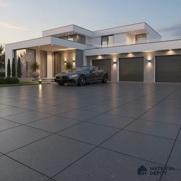 Parking Floor Tile TL 07569 Driftmetal | 16 x 16 inch | Anti Skid Matte Finish Heavy Duty Vitrified Tile - 12 mm | Suitable For High Traffic Areas, Bathroom, Balcony | Pattern Alignment May Vary | 2-3 mm Spacer is Mandatory