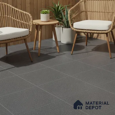 Parking Floor Tile TL 07569 Driftmetal | 16 x 16 inch | Anti Skid Matte Finish Heavy Duty Vitrified Tile - 12 mm | Suitable For High Traffic Areas, Bathroom, Balcony | Pattern Alignment May Vary | 2-3 mm Spacer is Mandatory