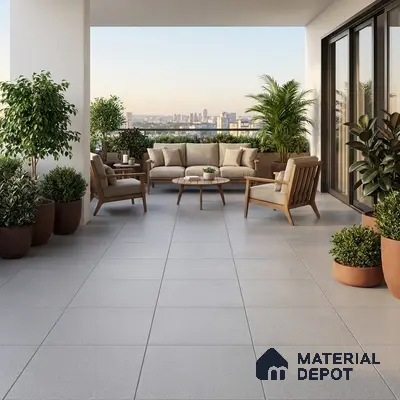 Parking Floor Tile TL 07570 Canvas Bloom | 16 x 16 inch | Anti Skid Matte Finish Heavy Duty Vitrified Tile - 12 mm | Suitable For High Traffic Areas, Terrace, Balcony | Pattern Alignment May Vary | 2-3 mm Spacer is Mandatory