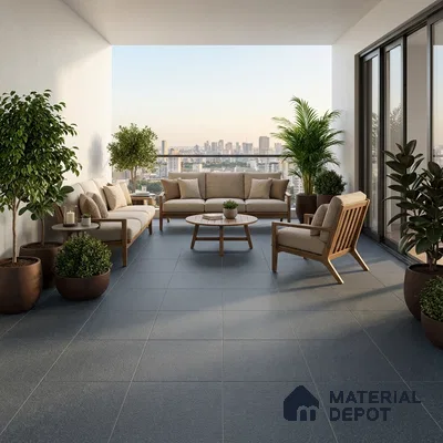 Parking Floor Tile TL 07571 Mist Lantern | 16 x 16 inch | Anti Slip Matte Finish Heavy Duty Vitrified Tile - 12 mm | Suitable For High Traffic Areas, Terrace, Balcony | Pattern Alignment May Vary | 2-3 mm Spacer is Mandatory