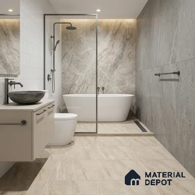 Parking Floor Tile TL 07573 Vanilla Haze | 16 x 16 inch | Anti Slip Matte Finish Heavy Duty Vitrified Tile - 12 mm | Suitable For High Traffic Areas, Terrace, Balcony | Pattern Alignment May Vary | 2-3 mm Spacer is Mandatory