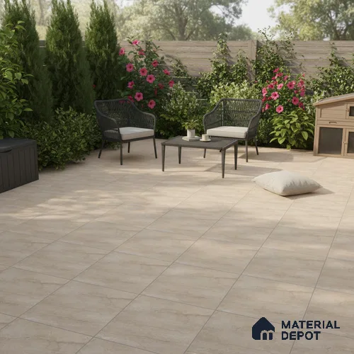 Parking Floor Tile TL 07573 Vanilla Haze | 16 x 16 inch | Anti Slip Matte Finish Heavy Duty Vitrified Tile - 12 mm | Suitable For High Traffic Areas, Terrace, Balcony | Pattern Alignment May Vary | 2-3 mm Spacer is Mandatory