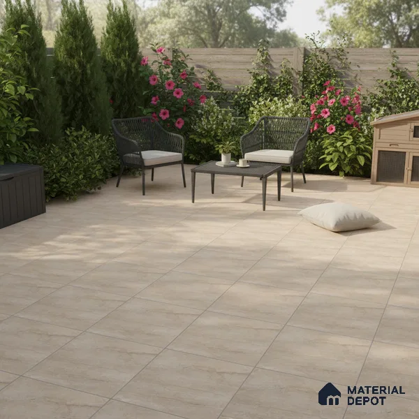 Parking Floor Tile TL 07573 Vanilla Haze | 16 x 16 inch | Anti Slip Matte Finish Heavy Duty Vitrified Tile - 12 mm | Suitable For High Traffic Areas, Terrace, Balcony | Pattern Alignment May Vary | 2-3 mm Spacer is Mandatory