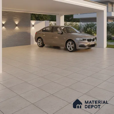Parking Floor Tile TL 07573 Vanilla Haze | 16 x 16 inch | Anti Slip Matte Finish Heavy Duty Vitrified Tile - 12 mm | Suitable For High Traffic Areas, Terrace, Balcony | Pattern Alignment May Vary | 2-3 mm Spacer is Mandatory
