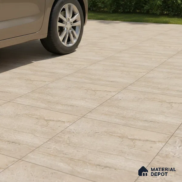 Parking Floor Tile TL 07573 Vanilla Haze | 16 x 16 inch | Anti Slip Matte Finish Heavy Duty Vitrified Tile - 12 mm | Suitable For High Traffic Areas, Terrace, Balcony | Pattern Alignment May Vary | 2-3 mm Spacer is Mandatory