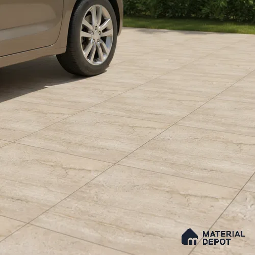 Parking Floor Tile TL 07573 Vanilla Haze | 16 x 16 inch | Anti Slip Matte Finish Heavy Duty Vitrified Tile - 12 mm | Suitable For High Traffic Areas, Terrace, Balcony | Pattern Alignment May Vary | 2-3 mm Spacer is Mandatory