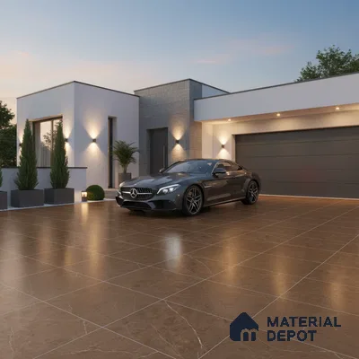 Parking Floor Tile TL 07575 Mosswood Bark | 16 x 16 inch | Anti Slip Matte Finish Heavy Duty Vitrified Tile - 12 mm | Suitable For Parking, Terrace, Balcony | Pattern Alignment May Vary | 2-3 mm Spacer is Mandatory