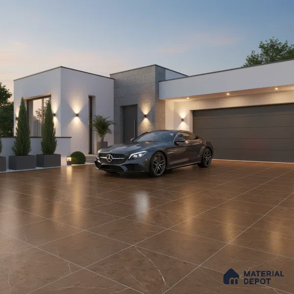 Parking Floor Tile TL 07575 Mosswood Bark | 16 x 16 inch | Anti Slip Matte Finish Heavy Duty Vitrified Tile - 12 mm | Suitable For Parking, Terrace, Balcony | Pattern Alignment May Vary | 2-3 mm Spacer is Mandatory
