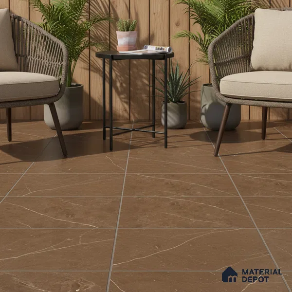 Parking Floor Tile TL 07575 Mosswood Bark | 16 x 16 inch | Anti Slip Matte Finish Heavy Duty Vitrified Tile - 12 mm | Suitable For Parking, Terrace, Balcony | Pattern Alignment May Vary | 2-3 mm Spacer is Mandatory