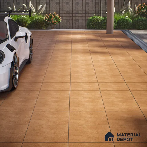 Parking Floor Tile TL 07576 Maple Dust | 16 x 16 inch | Anti Slip Matte Finish Heavy Duty Vitrified Tile - 12 mm | Suitable For High Traffic Areas, Bathroom, Balcony | Pattern Alignment May Vary | 2-3 mm Spacer is Mandatory