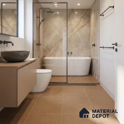 Parking Floor Tile TL 07576 Maple Dust | 16 x 16 inch | Anti Slip Matte Finish Heavy Duty Vitrified Tile - 12 mm | Suitable For High Traffic Areas, Bathroom, Balcony | Pattern Alignment May Vary | 2-3 mm Spacer is Mandatory
