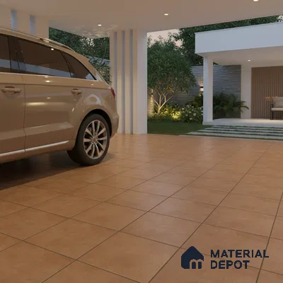 Parking Floor Tile TL 07576 Maple Dust | 16 x 16 inch | Anti Slip Matte Finish Heavy Duty Vitrified Tile - 12 mm | Suitable For High Traffic Areas, Bathroom, Balcony | Pattern Alignment May Vary | 2-3 mm Spacer is Mandatory