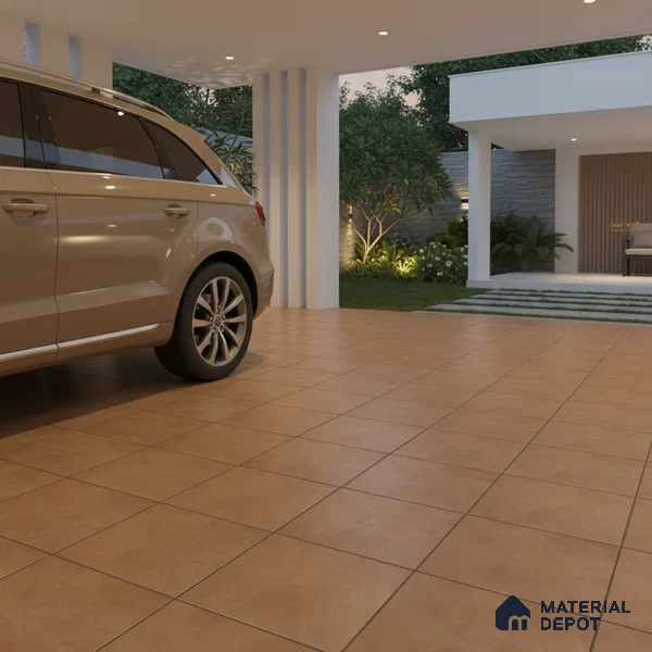 Parking Floor Tile TL 07576 Maple Dust | 16 x 16 inch | Anti Slip Matte Finish Heavy Duty Vitrified Tile - 12 mm | Suitable For High Traffic Areas, Bathroom, Balcony | Pattern Alignment May Vary | 2-3 mm Spacer is Mandatory