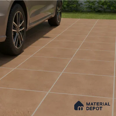 Parking Floor Tile TL 07576 Maple Dust | 16 x 16 inch | Anti Slip Matte Finish Heavy Duty Vitrified Tile - 12 mm | Suitable For High Traffic Areas, Bathroom, Balcony | Pattern Alignment May Vary | 2-3 mm Spacer is Mandatory