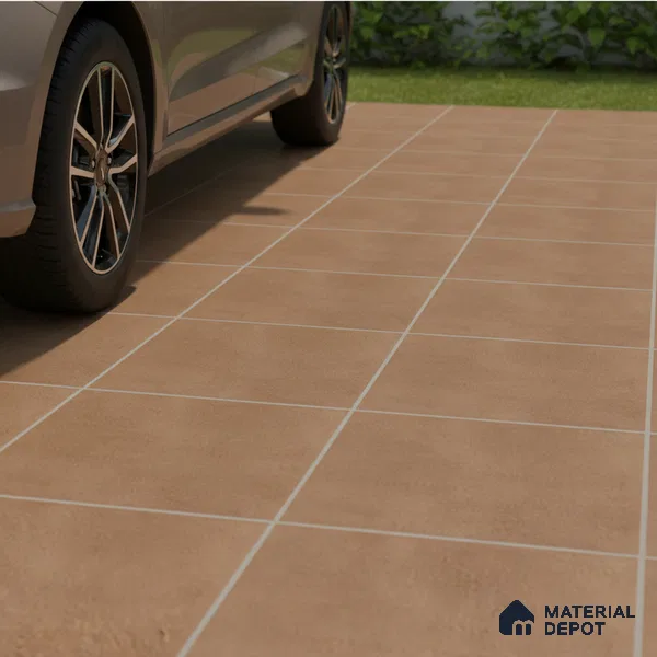 Parking Floor Tile TL 07576 Maple Dust | 16 x 16 inch | Anti Slip Matte Finish Heavy Duty Vitrified Tile - 12 mm | Suitable For High Traffic Areas, Bathroom, Balcony | Pattern Alignment May Vary | 2-3 mm Spacer is Mandatory
