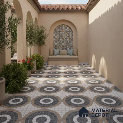 Parking Floor Tile TL 07578 Espresso Veil | 16 x 16 inch | Anti Slip Matte Finish Heavy Duty Vitrified Tile - 12 mm | Suitable For High Traffic Areas, Terrace, Balcony | Pattern Alignment May Vary | 2-3 mm Spacer is Mandatory