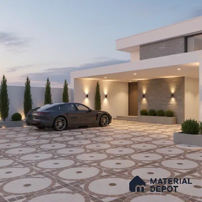 Parking Floor Tile TL 07580 Desert Linen | 16 x 16 inch | Anti Slip Matte Finish Heavy Duty Vitrified Tile - 12 mm | Suitable For High Traffic Areas, Terrace, Balcony | Pattern Alignment May Vary | 2-3 mm Spacer is Mandatory