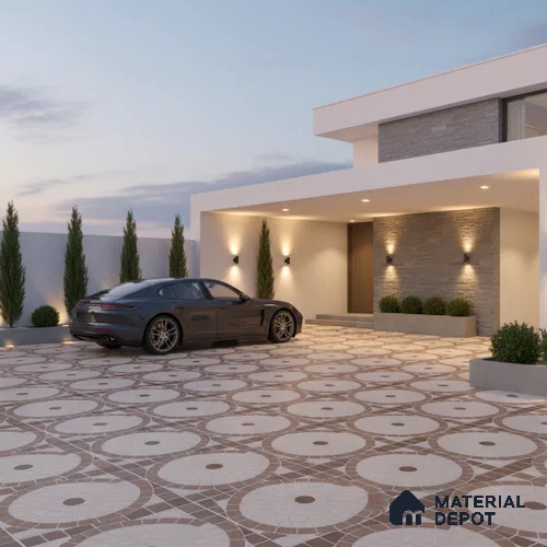 Parking Floor Tile TL 07580 Desert Linen | 16 x 16 inch | Anti Slip Matte Finish Heavy Duty Vitrified Tile - 12 mm | Suitable For High Traffic Areas, Terrace, Balcony | Pattern Alignment May Vary | 2-3 mm Spacer is Mandatory