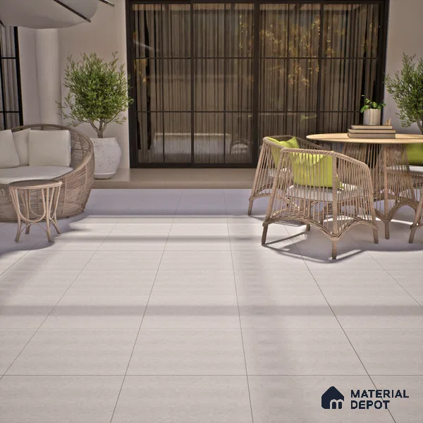 Stone Floor Tile TL 07582 D Rock Infinity Bianco 2 ft x 2 ft Matte Finish Anti Skid Vitrified Tile - 12 mm | Suitable for Balcony, Terrace & Coutyard