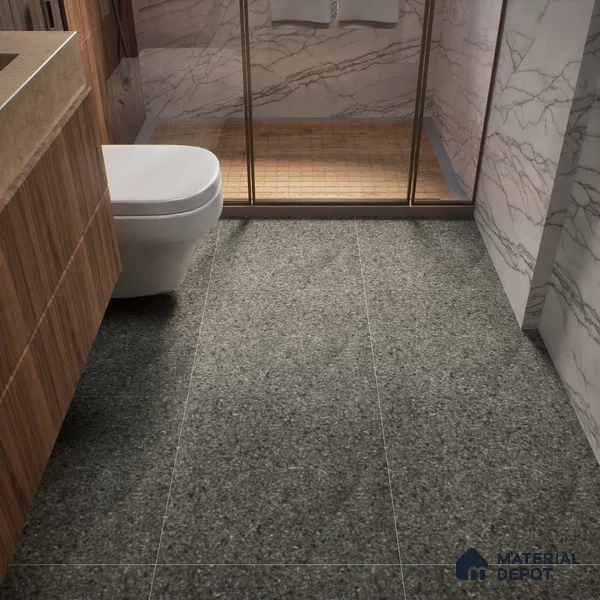Stone Floor Tile TL 07582 Rock Infinity Black 2 ft x 2 ft Matte Finish Anti Skid Vitrified Tile - 12 mm | Suitable for Balcony, Terrace & Coutyard