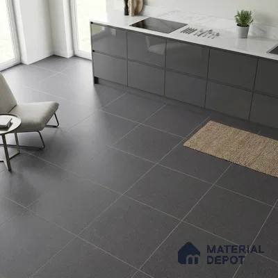 Stone Floor Tile TL 07583 D Fine Stone Antracita 2 ft x 2 ft Matte Finish Vitrified Tile - 9 mm  | Suitable For Bathroom, Terrace & Balcony