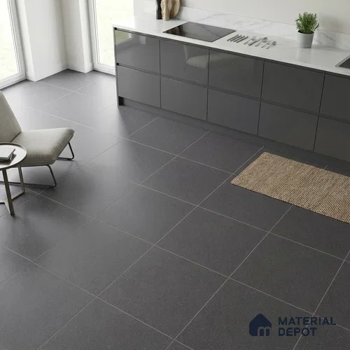 Stone Floor Tile TL 07583 D Fine Stone Antracita 2 ft x 2 ft Matte Finish Vitrified Tile - 9 mm  | Suitable For Bathroom, Terrace & Balcony