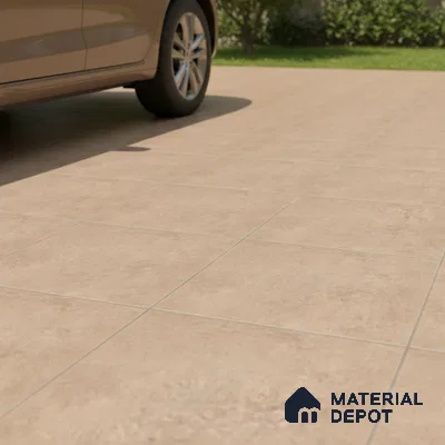 Stone Floor Tile TL 07586 E Basalt Caramel 16 x 16 inch Texture Finish Vitrified Tile - 12 mm | Suitable for Parking, Bathroom | Pattern Alignment May Vary | 2-3 mm Spacer is Mandatory