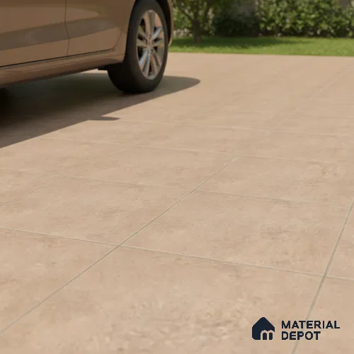 Stone Floor Tile TL 07586 E Basalt Caramel 16 x 16 inch Texture Finish Vitrified Tile - 12 mm | Suitable for Parking, Bathroom | Pattern Alignment May Vary | 2-3 mm Spacer is Mandatory