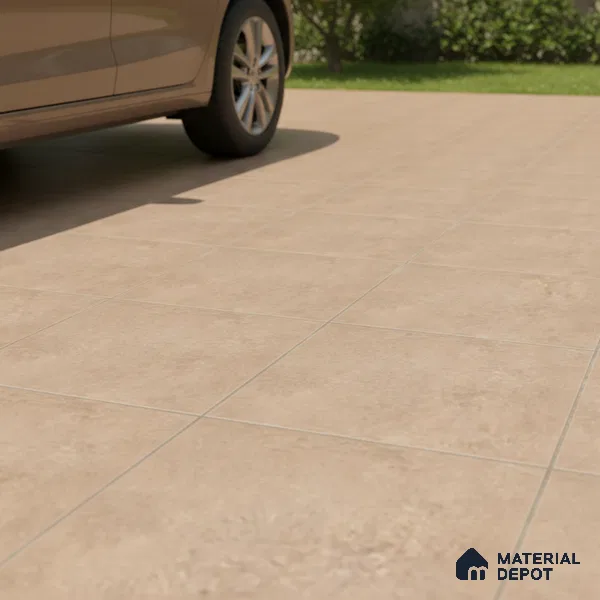 Stone Floor Tile TL 07586 E Basalt Caramel 16 x 16 inch Texture Finish Vitrified Tile - 12 mm | Suitable for Parking, Bathroom | Pattern Alignment May Vary | 2-3 mm Spacer is Mandatory