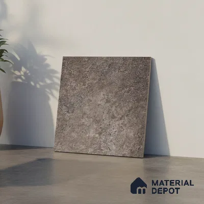 Stone Floor Tile TL 07586 Basalt Grigio 16 x 16 inch Texture Finish Vitrified Tile - 12 mm | Suitable for Parking, Outdoor & Bathroom | Pattern Alignment May Vary | 2-3 mm Spacer is Mandatory