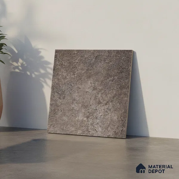 Stone Floor Tile TL 07586 Basalt Grigio 16 x 16 inch Texture Finish Vitrified Tile - 12 mm | Suitable for Parking, Outdoor & Bathroom | Pattern Alignment May Vary | 2-3 mm Spacer is Mandatory