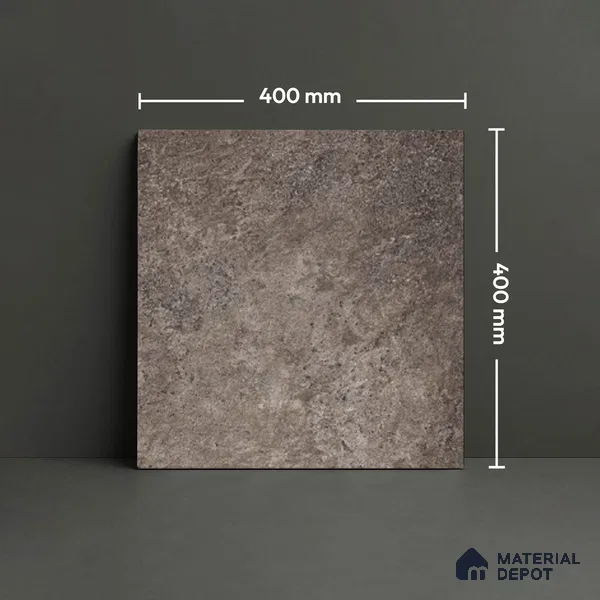 Stone Floor Tile TL 07586 Basalt Grigio 16 x 16 inch Texture Finish Vitrified Tile - 12 mm | Suitable for Parking, Outdoor & Bathroom | Pattern Alignment May Vary | 2-3 mm Spacer is Mandatory